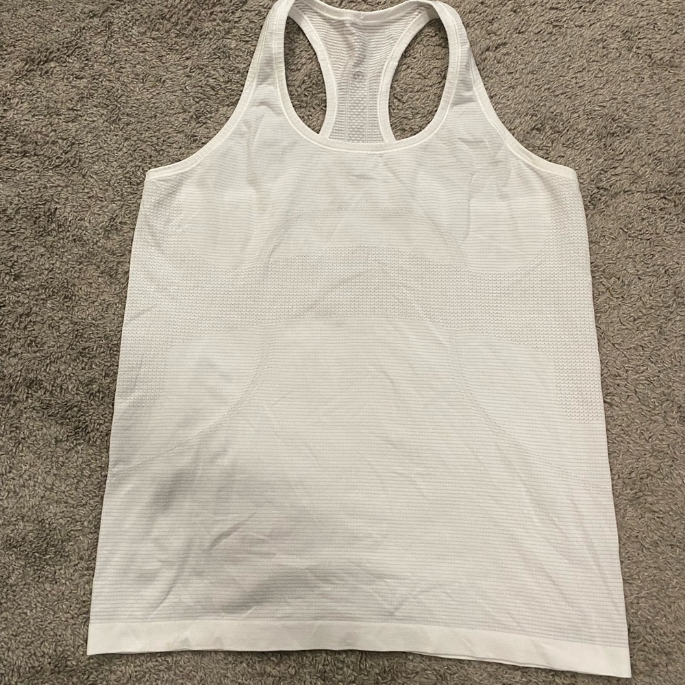 lululemon athletica White Racerback Mesh Tank